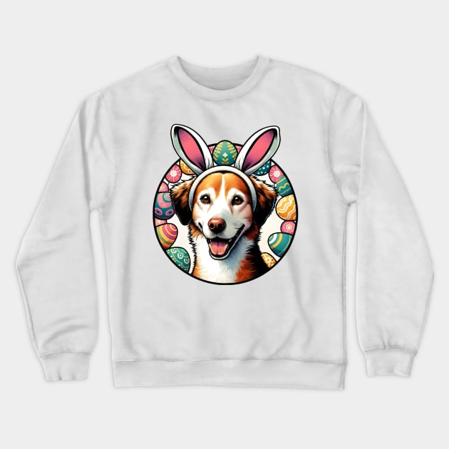 Harrier Enjoys Easter with Bunny Ears and Colorful Eggs Crewneck Sweatshirt by ArtRUs